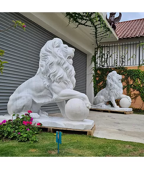 imagem de Escultura Leões do Palácio Monroe 145cm EMP489 Imponência e Tradição