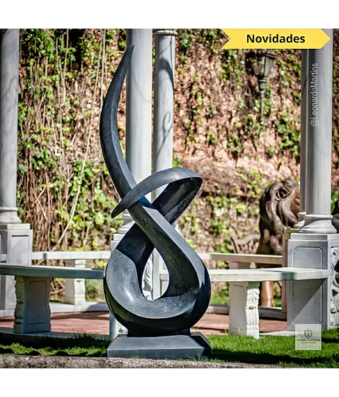 imagem de Escultura Linha Contínua em Mármore Preto 170cm EMP725 | Arte de Luxo Quinta DellArte