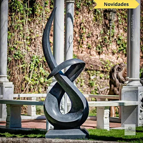 imagem de Escultura Linha Contínua em Mármore Preto 170cm EMP725 Arte de Luxo Quinta DellArte