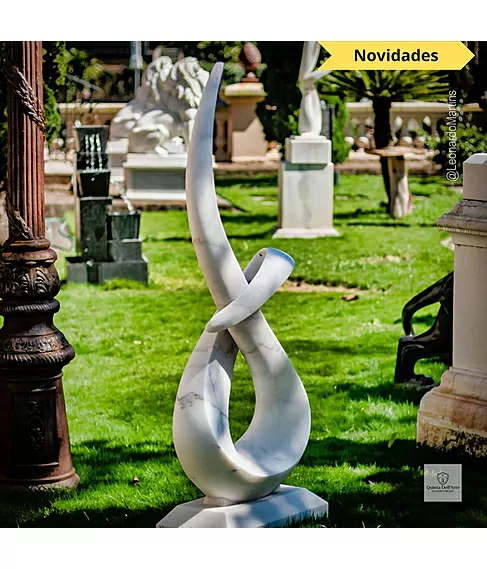 imagem de Escultura Linha Contínua Mármore Branco 150cm - EMP723