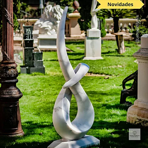 imagem de Escultura Linha Contínua Mármore Branco 150cm - EMP723 Arte Escultórica de Luxo 
