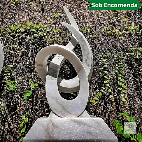 imagem de Escultura Lux Pietra Mármore Branco 150cm - EMP745 Design Escultural