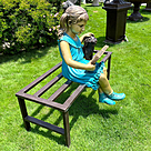 imagem do produto Escultura Menina com Cachorro no Banco em Bronze 132cm - EBZ604 Pe�a Encantadora
