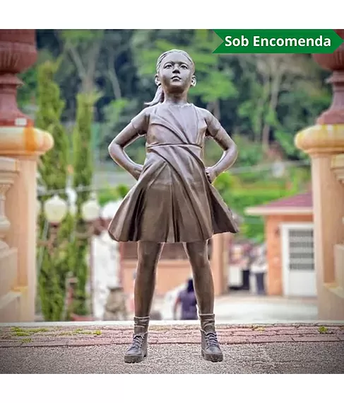 imagem de Escultura Menina Destemida em Bronze 130cm - EBZ701 Projetos de Paisagismo