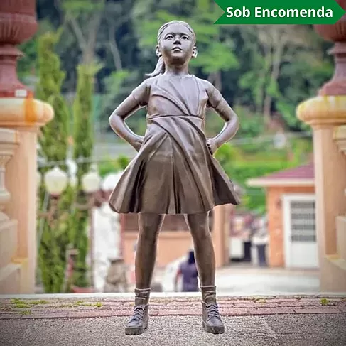 imagem de Escultura Menina Destemida em Bronze 130cm - EBZ701 Projetos de Paisagismo
