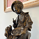 imagem do produto Escultura Menino com Cachorro 75cm - EBZ590