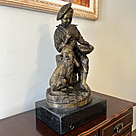 imagem do produto Escultura Menino com Cachorro 75cm - EBZ590