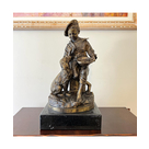 imagem do produto Escultura Menino com Cachorro em Bronze 75cm EBZ590 Encanto e Realismo