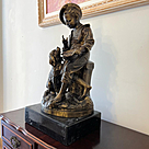 imagem do produto Escultura Menino com Cachorro em Bronze 75cm EBZ590 Encanto e Realismo