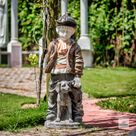 imagem do produto Escultura Menino e Cachorro M�rmore Color 100cm - EMP761 Arte Decorativa Cl�ssica