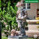 imagem do produto Escultura Menino e Cachorro M�rmore Color 105cm - EMP762 Destaque no Paisagismo