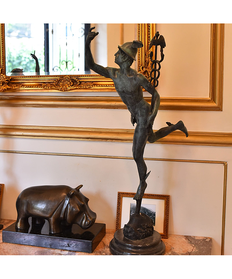 imagem do produto Escultura Merc�rio em Bronze 87cm EBZ574 Movimento e Eleg�ncia