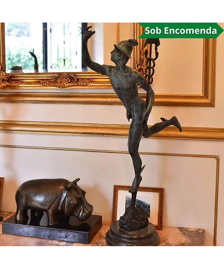 imagem do produto Escultura Merc�rio em Bronze 87cm EBZ574 Movimento e Eleg�ncia