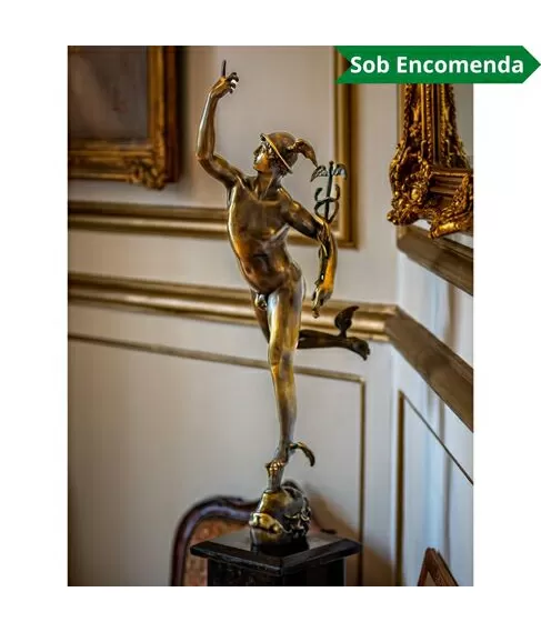 imagem de Escultura Mercúrio em Bronze 90cm EBZ534 Elegância Clássica