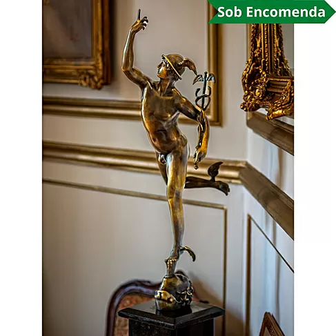 imagem de Escultura Mercúrio em Bronze 90cm EBZ534 Elegância Clássica