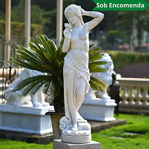imagem de Escultura Mulher com Rosa 160cm - EMP466