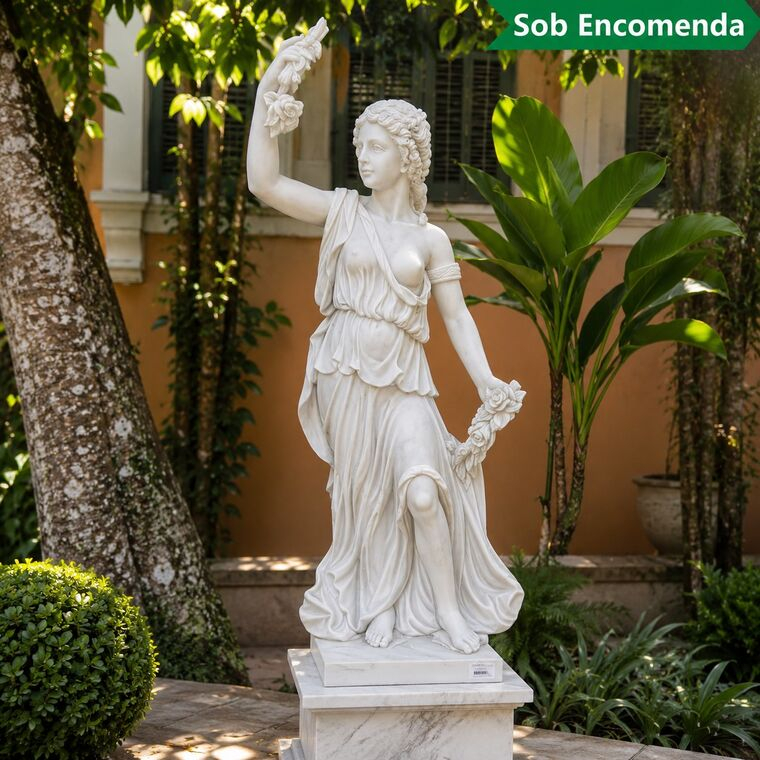 imagem do produto Escultura Mulher com Rosa nas M�os 160cm - EMP458