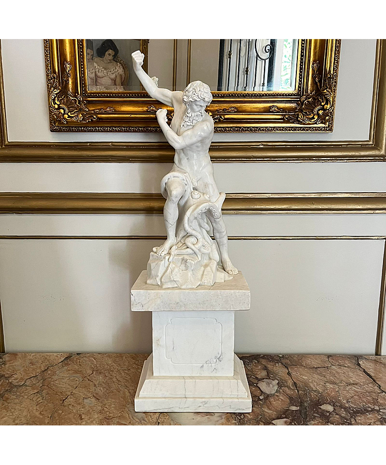 imagem do produto Escultura Netuno em M�rmore Branco 85cm - EMP613