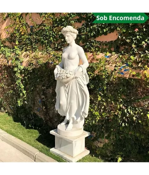 imagem de Escultura Ninfa Floral em Mármore 160cm - EMP469 Design Clássico e Refinado