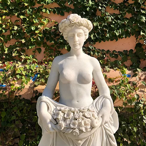 imagem de Escultura Ninfa Floral em Mármore 160cm - EMP469 Design Clássico e Refinado