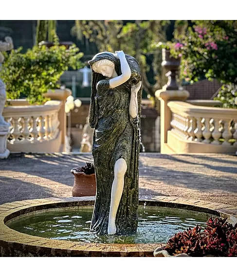 imagem de Escultura Ninfa Nereide em Mármore 160cm - FMP239 | Destaque no Jardim