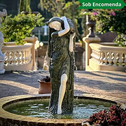 imagem de Escultura Ninfa Nereide em Mármore 160cm - FMP239 Destaque no Jardim