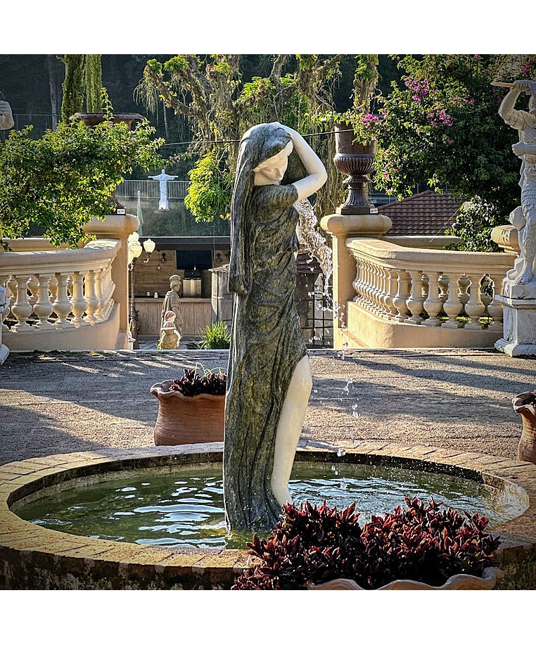 imagem do produto Escultura Ninfa Nereide em M�rmore 160cm - FMP239 Destaque no Jardim