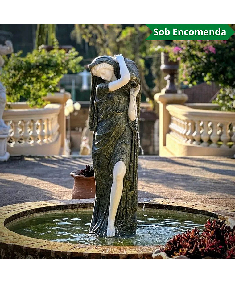 imagem do produto Escultura Ninfa Nereide em M�rmore 160cm - FMP239 Destaque no Jardim