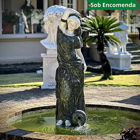 imagem de Escultura Ninfa Nereide II em Mármore Verde 160cm - FMP240