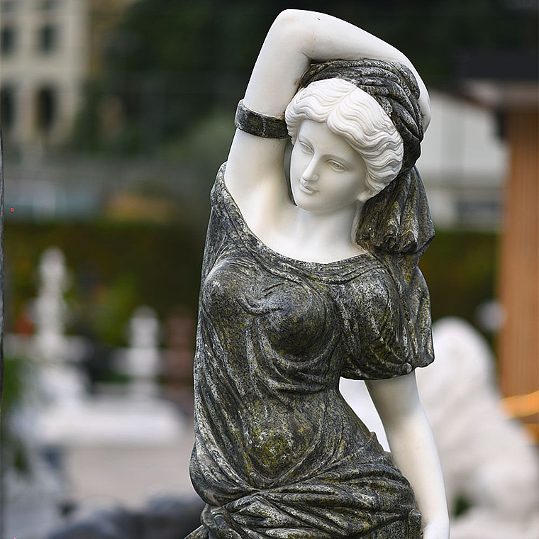 imagem do produto Escultura Ninfa Nereide II em M�rmore Verde 160cm - FMP240