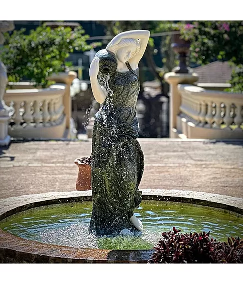 imagem de Escultura Ninfa Nereide III em Mármore 160cm FMP241 | Elegância Clássica para Projetos de 