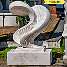 imagem do produto Escultura Ondas de Pedra M�rmore Branco 120cm - EMP738 Arte Decorativa Contempor�nea