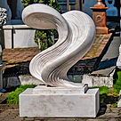 imagem do produto Escultura Ondas de Pedra M�rmore Branco 120cm - EMP738 Arte Decorativa Contempor�nea