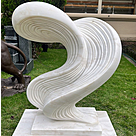 imagem do produto Escultura Ondas de Pedra M�rmore Branco 120cm - EMP738 Arte Decorativa Contempor�nea
