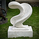 imagem do produto Escultura Ondas de Pedra M�rmore Branco 120cm - EMP738 Arte Decorativa Contempor�nea