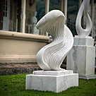 imagem do produto Escultura Ondas de Pedra M�rmore Branco 120cm - EMP738 Arte Decorativa Contempor�nea