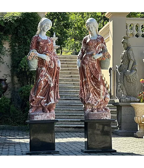 imagem de Escultura Outono Par Mármore Rosso 158cm - EMP393