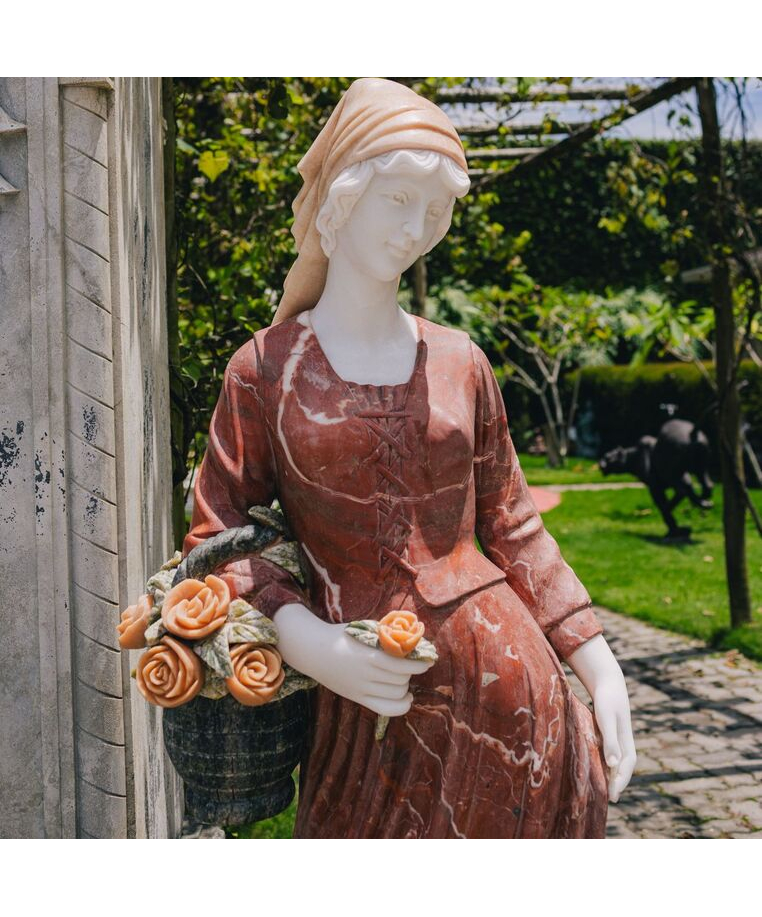 imagem do produto Escultura Outono Par M�rmore Rosso 158cm - EMP393 Eleg�ncia e Arte Cl�ssica