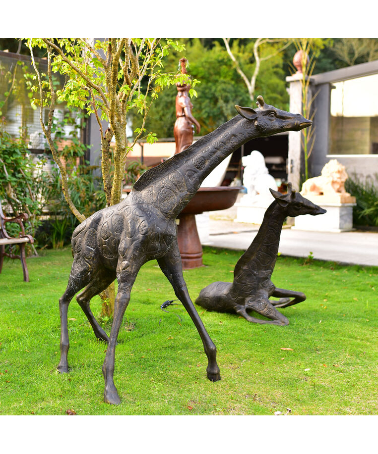 imagem do produto Escultura Par de Girafas em Bronze 125cm EBZ533 Eleg�ncia e Harmonia