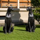 imagem do produto Escultura Par de Guepardos em Bronze 100cm - EBZ719 Paisagismo de Luxo