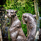 imagem do produto Escultura Par de Guepardos em Bronze 100cm - EBZ719 Paisagismo de Luxo