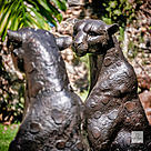 imagem do produto Escultura Par de Guepardos em Bronze 100cm - EBZ719 Paisagismo de Luxo
