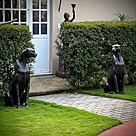 imagem do produto Escultura Par de Guepardos em Bronze 100cm - EBZ719 Paisagismo de Luxo