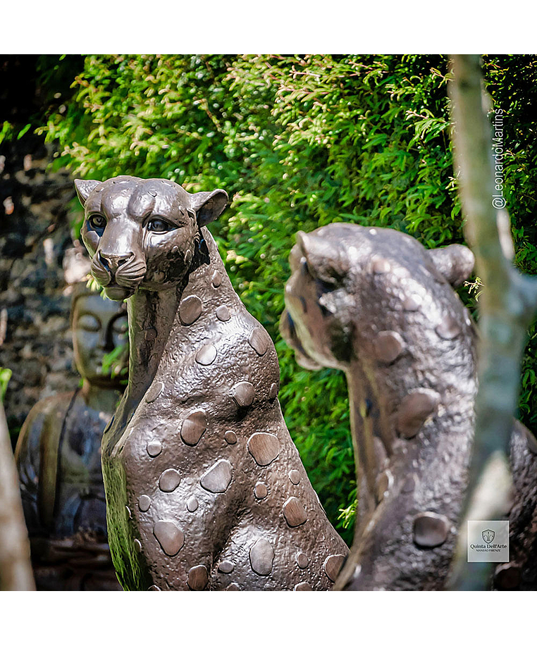 imagem do produto Escultura Par de Guepardos em Bronze 100cm - EBZ719