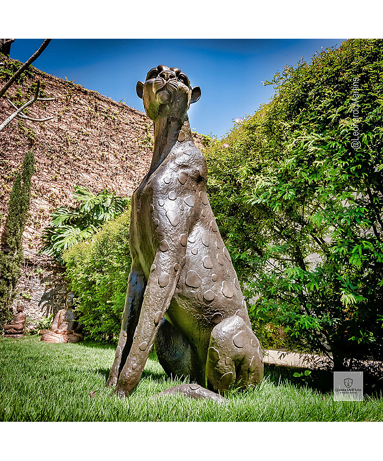 imagem do produto Escultura Par de Guepardos em Bronze 100cm - EBZ719