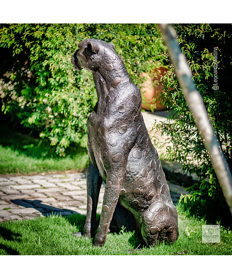 imagem do produto Escultura Par de Guepardos em Bronze 100cm - EBZ719