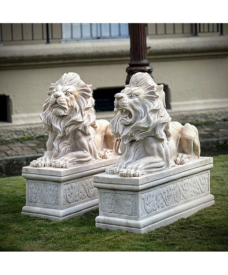 imagem do produto Escultura Par de Le�o Deitado G 100cm - EMP377