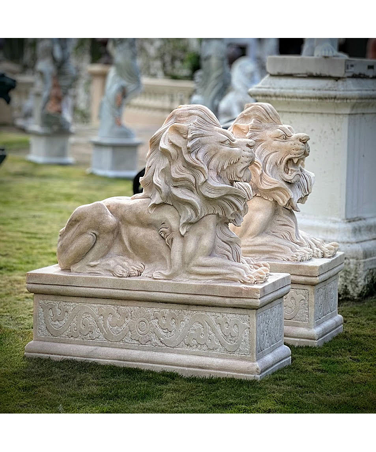 imagem do produto Escultura Par de Le�o Deitado G 100cm - EMP377