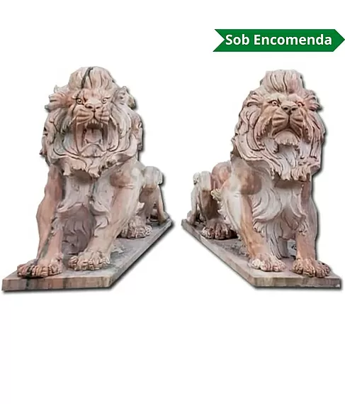 imagem de Escultura Par de Leo Rosado 170cm - EMP424
