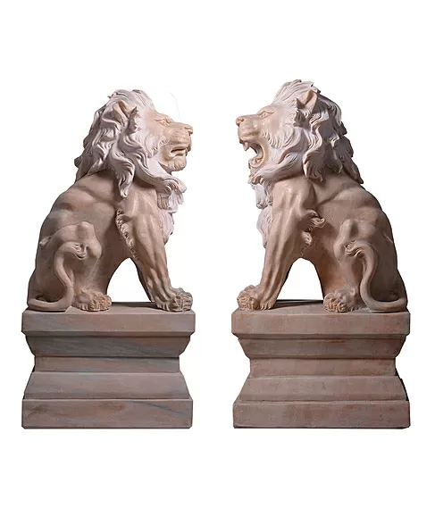 imagem de Escultura Par de Leão Sentado 120cm - EMP376